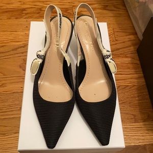 Black Dior kitten heels